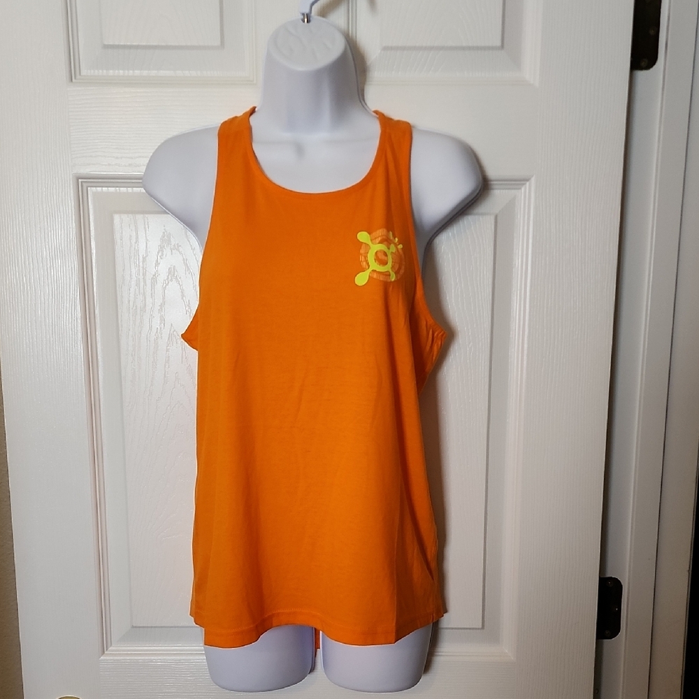 Orangetheory Vibrant Orange Racerback Tank Open Back with Logo Size Small